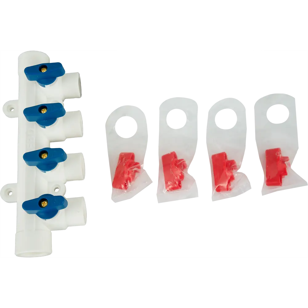 Коллектор на 4 выхода с кранами 25x20 мм полипропилен РВК STLM-2045376 - Вид №2