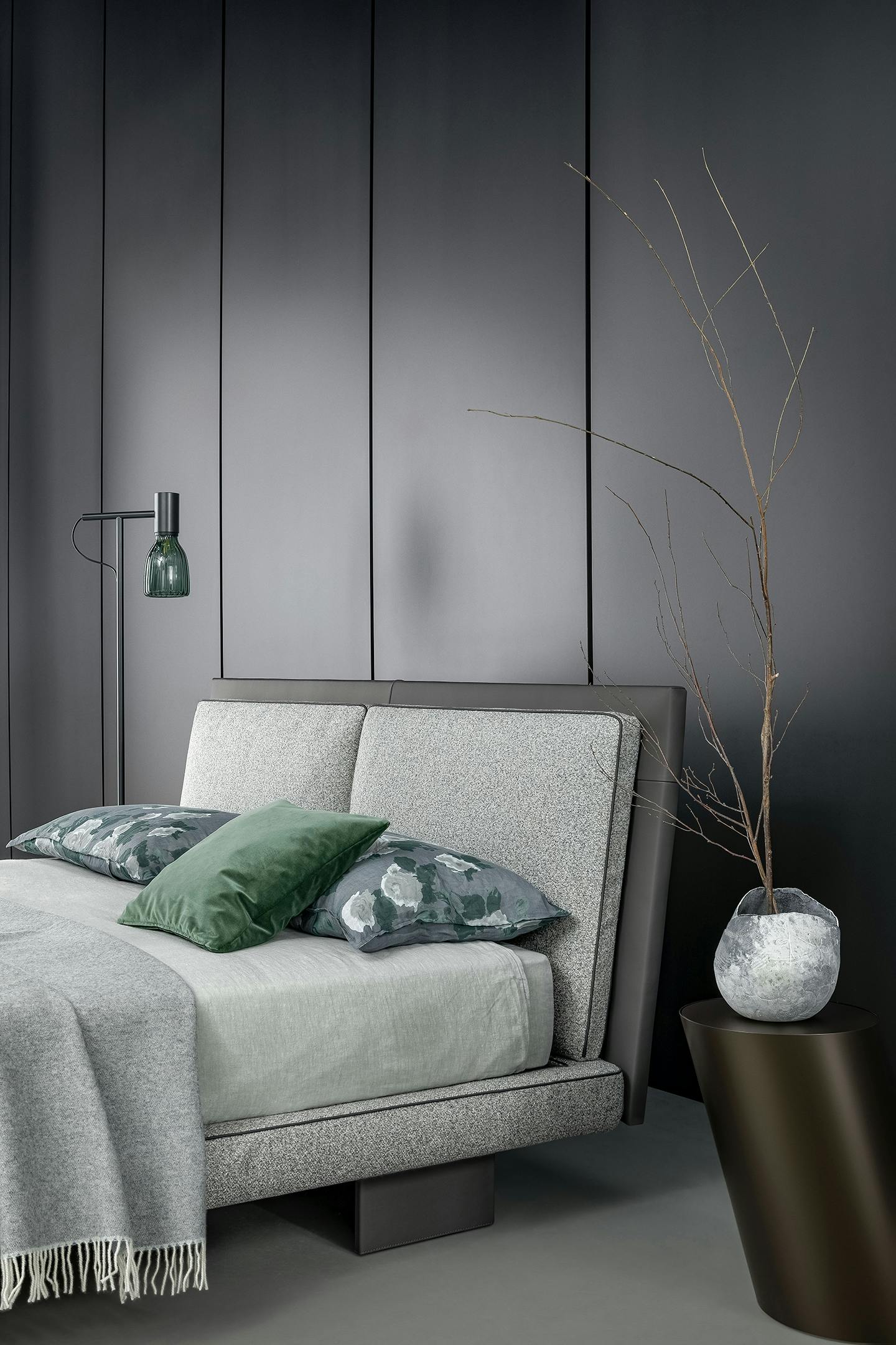 Двуспальная кровать из ткани и кожи BONALDO TARA ARCH-00059800 - Вид №7