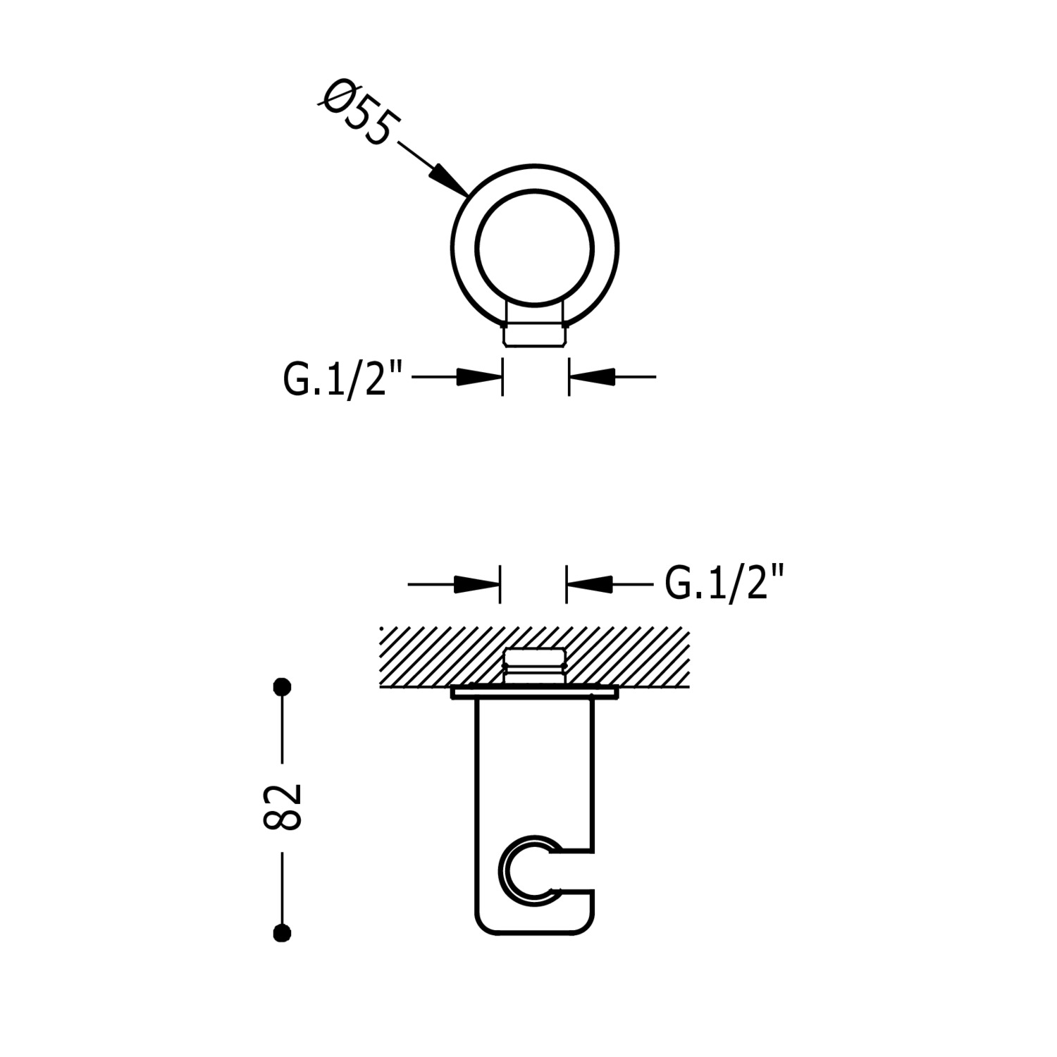 Стационарная опора с подачей воды для ручного душа и шланга-02418201 TRES RICAMBI - Вид №1