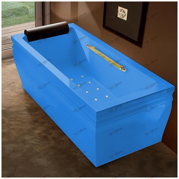 Ванна с аэромассажем голубая с золотом Gruppo Treesse Blanque 1880 V168C-SX-GZ STAV168CSXGZ