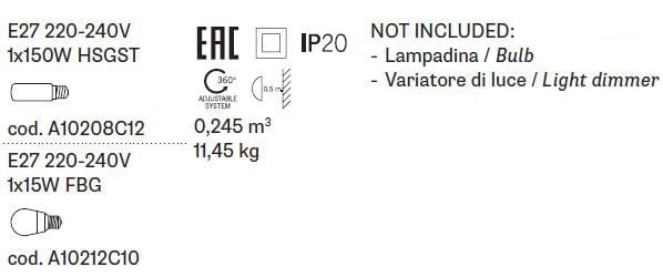 Хромированный металлический поворотный торшер Fabbian Beluga White ARCH-00024276 - Вид №3
