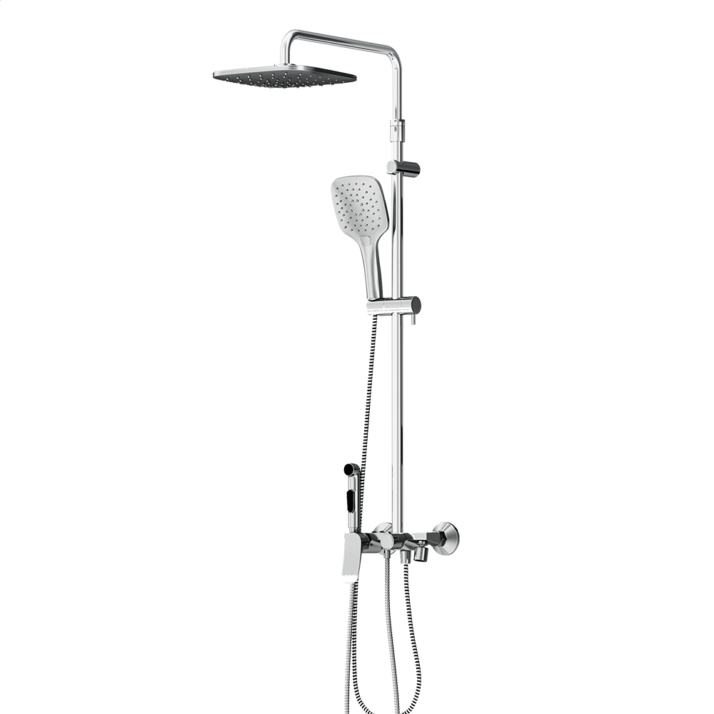 DX220920000 душевая система со смесителем-полкой: верхний душ 230*230мм ручной душ 120мм 3 Damixa Apollo - Вид №7