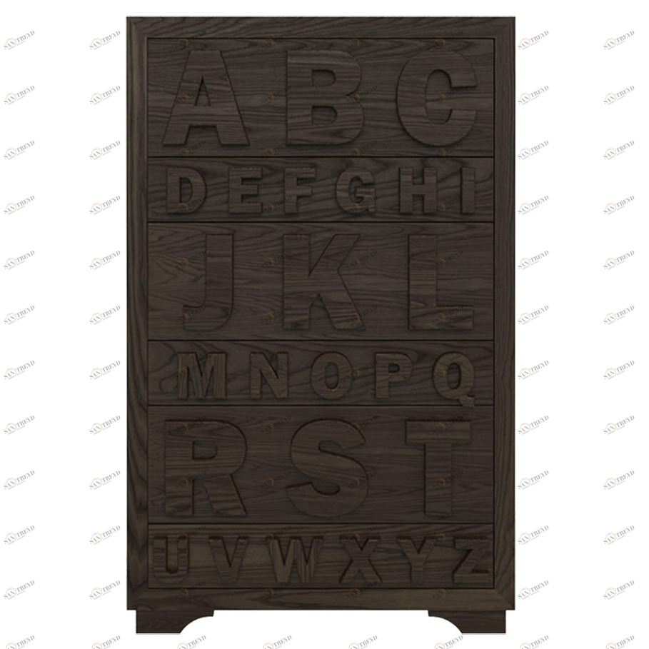 Комод высокий с 6 ящиками коричневый N2 Alphabet FURNITERA ДИЗАЙНЕРСКИЕ, КОМОДЫ ALPHABETICAL 120329 Коричневый 