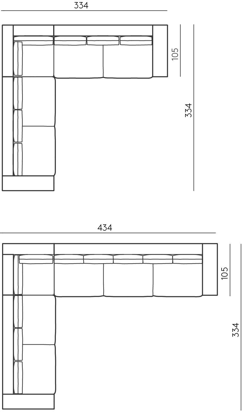 DE PADOVA Диван из ткани с шезлонгом sun-id-1381442 - Вид №9