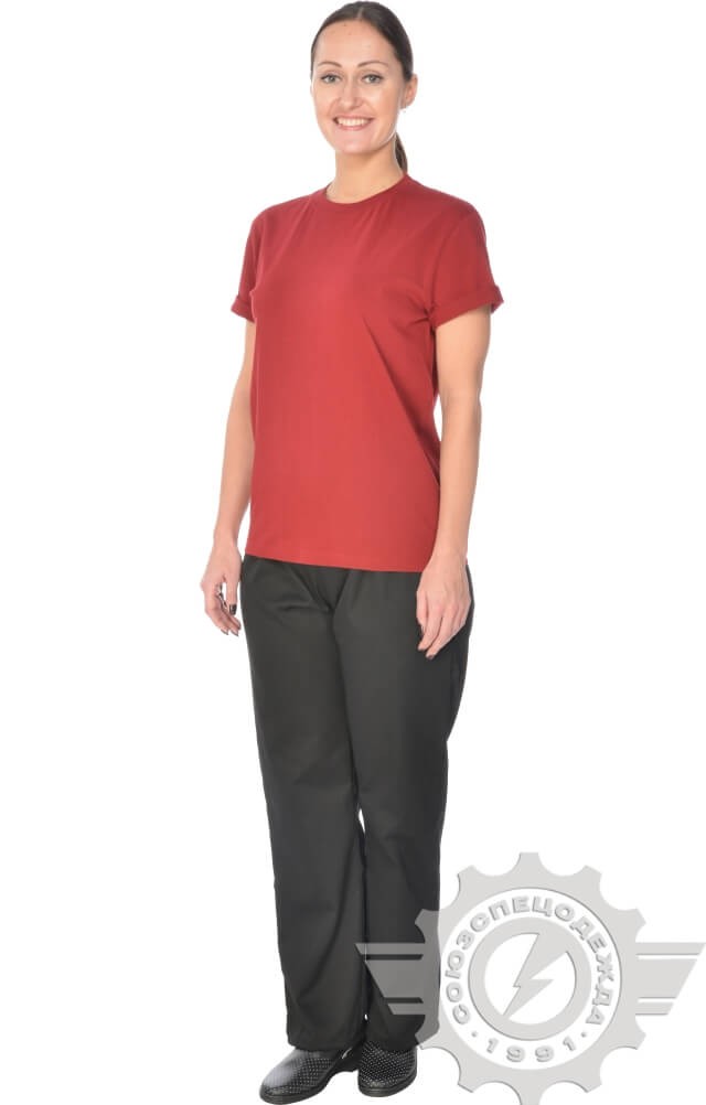 4958283 Футболка бордовая  Одежда для официантов  размер L (48-50) Спецодежда  - Вид №9