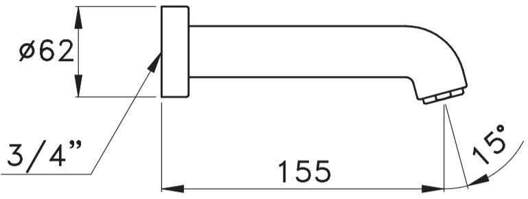 RUBINETTERIE STELLA Хромированный излив для ванны Aster At09009cr00 - Вид №1