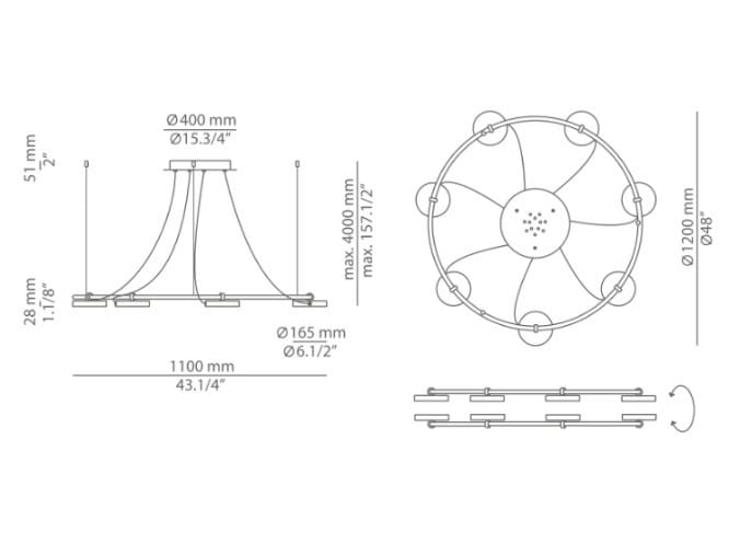 Металлический светодиодный подвесной светильник Estiluz ARCH-00094787 - Вид №12