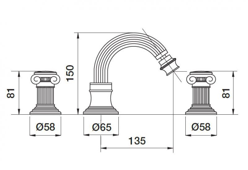 Смеситель для биде Cezares OLIMP-BBS2-03/24-O - Вид №1