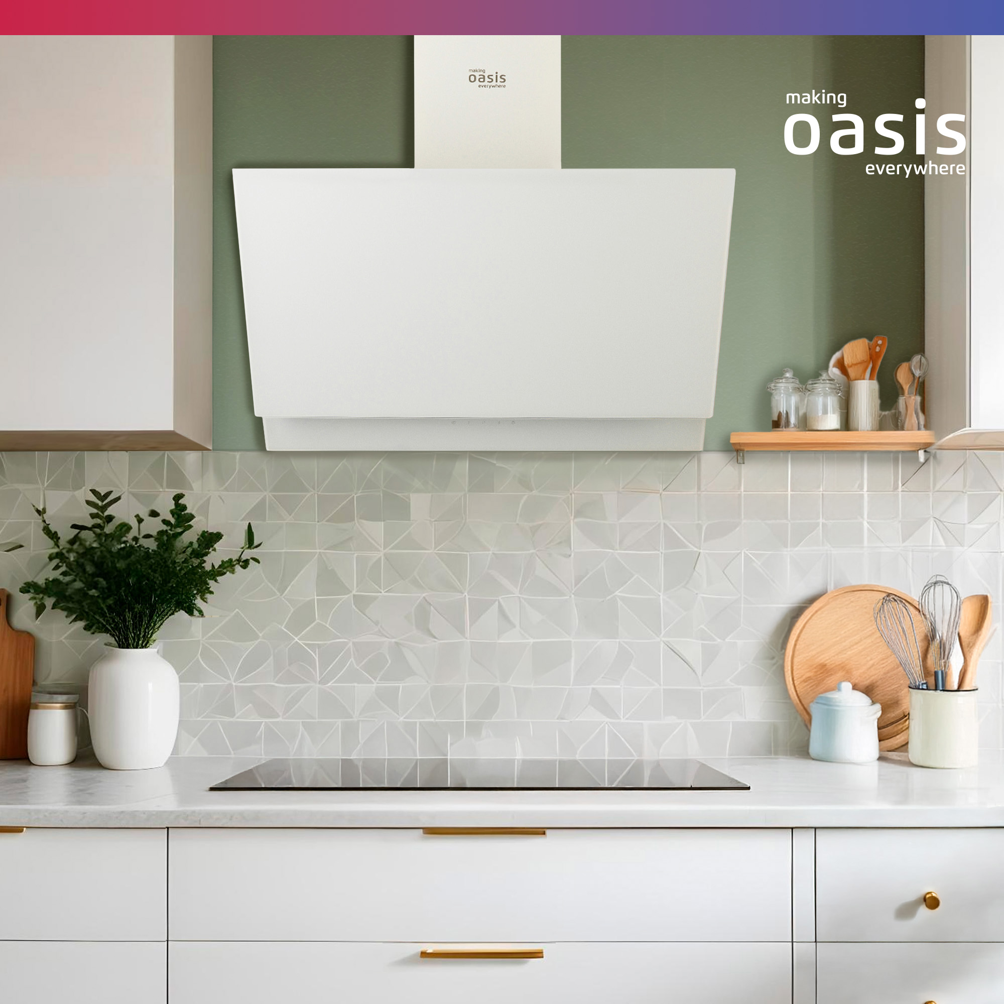 5355914 Вытяжка наклонная Oasis NF-60W белый/белый STDN-0068214 - Вид №6