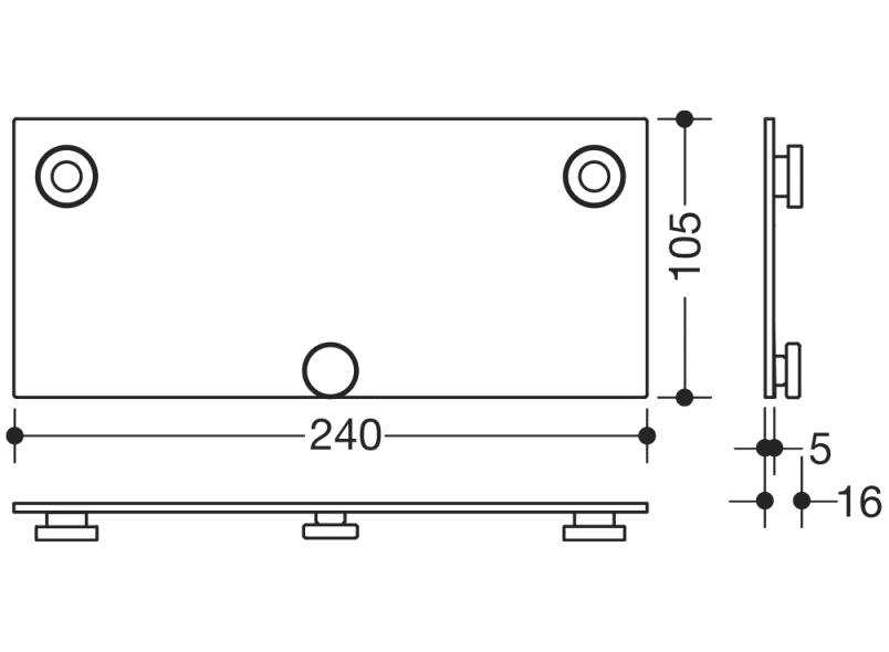 950.51.014XA Монтажная пластина HEWI System 800 K  - Вид №1