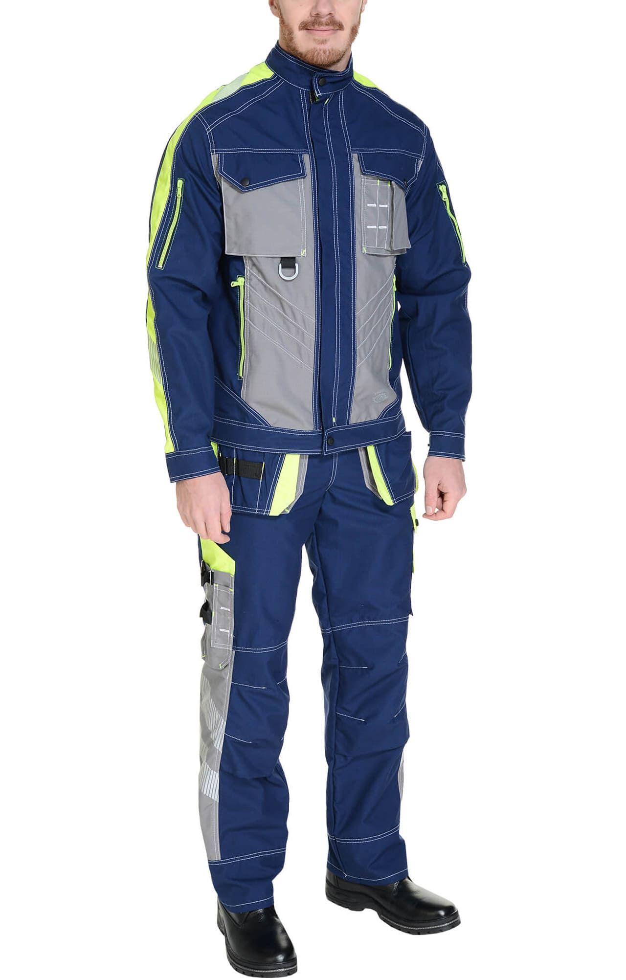 68849 Костюм "Прогресс" темно-синий с серым лимон  Летняя спецодежда  размер 60-62/182-188  - Вид №8
