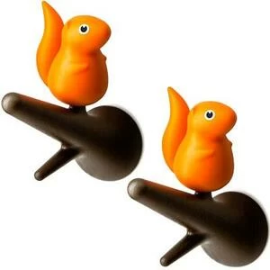 Вешалки настенные Squirrel 2 шт. коричневые-оранжевые