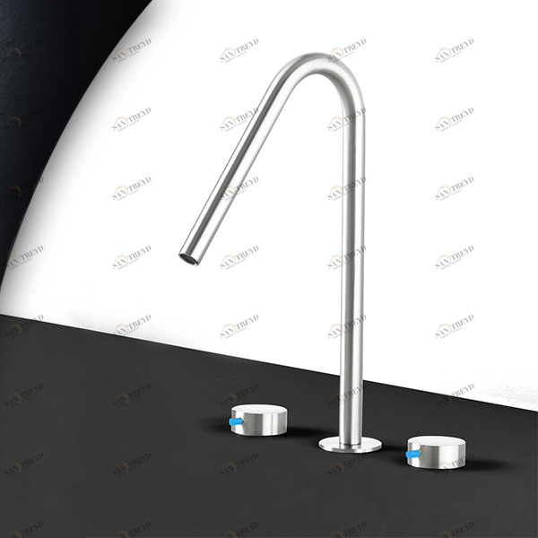 Смеситель для раковины сталь глянцевая с синей ручкой Toki Radomonte TKI24LCIL36