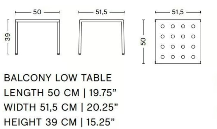 Квадратный садовый стол из стали с порошковым покрытием In Stock Hay ARCH-00002066 - Вид №3