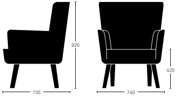 Deadgood Кресло с мягкой обивкой и подлокотниками Love L1 - Вид №5