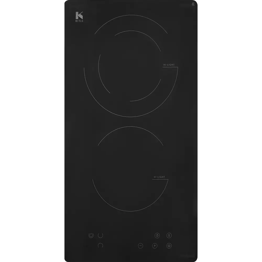 Электрическая варочная панель Kitll KHH 3003 BLACK 29 см 2 конфорки цвет чёрный STLM-2008443 - Вид №1