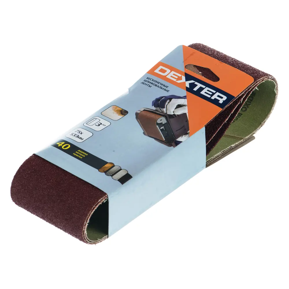 Лента шлифовальная Dexter P40, 75х533 мм, 3шт. 13822687 STLM-2127721 