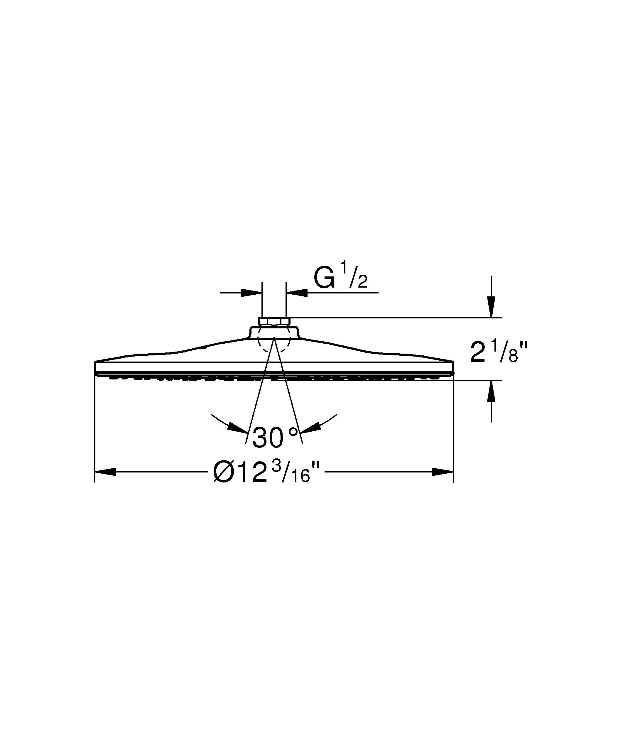Верхний душ GROHE Rainshower 310 Mono, белая луна (26562LS0) - Вид №2