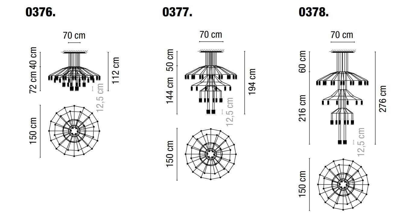 Затемняемый светодиодный подвесной светильник Vibia Wireflow Chandelier ARCH-00069152 - Вид №2