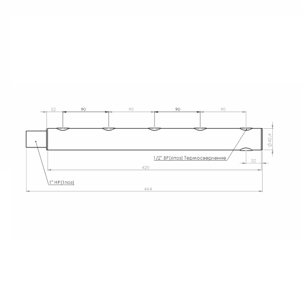 Купить Коллектор из нержавеющей стали на 5 контура WK25-5 T Прокситерм WK255T - Вид №1