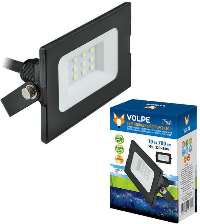 ULF-Q513 10W/DW IP65 220-240В Black Прожектор светодиодный UL-00003983 Volpe ULF-Q513