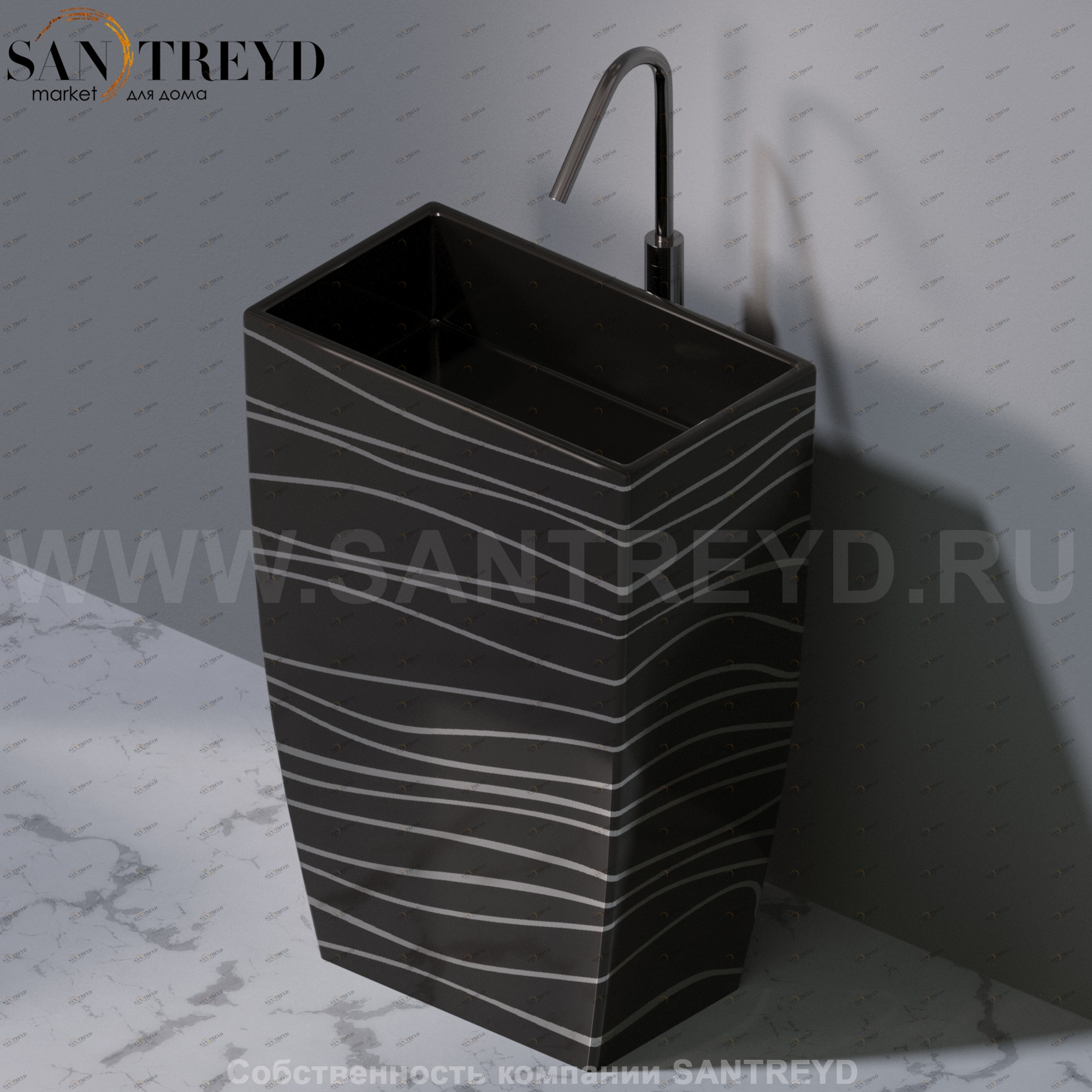 L110411P Напольная раковина стоящая прямоугольная A. e T. Italia Tower AeT ITALIA