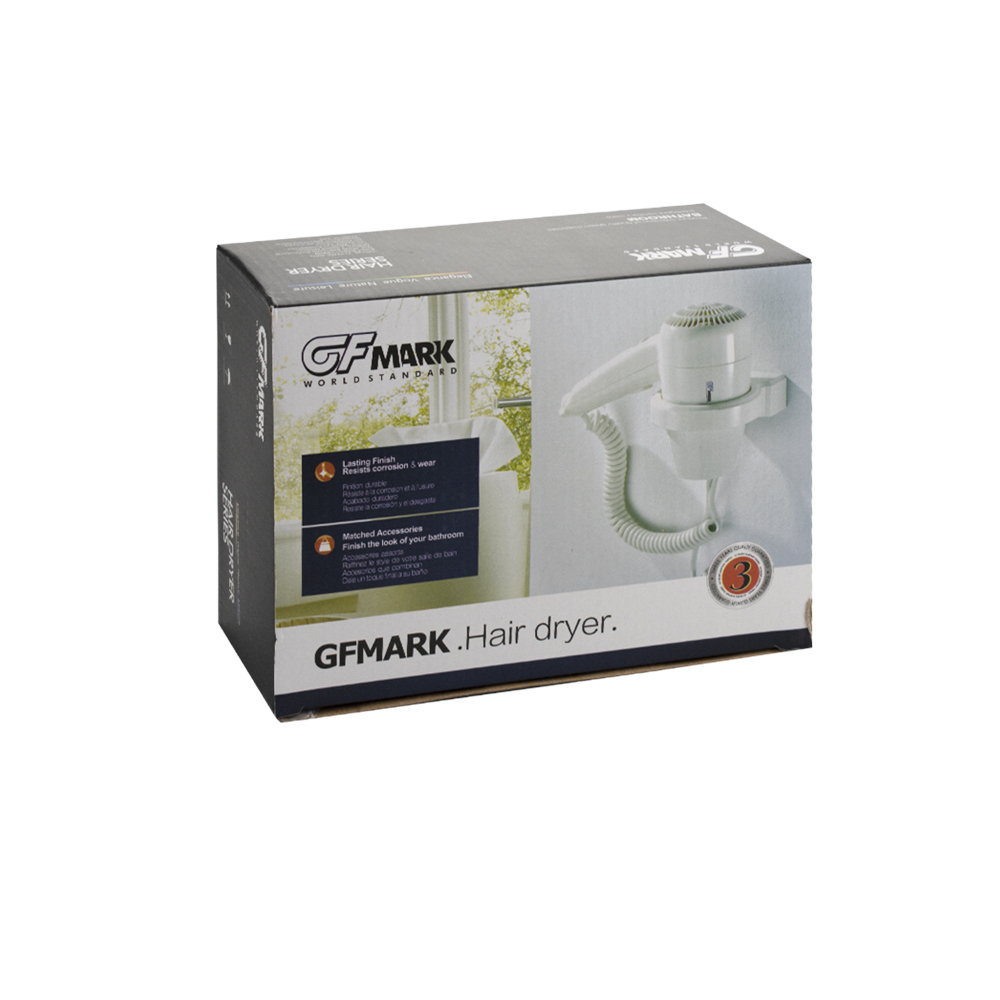 GFmark - Фен для волос в ванную комнату, с Кольцевым креплением, 1300W, код: 6821  - Вид №4