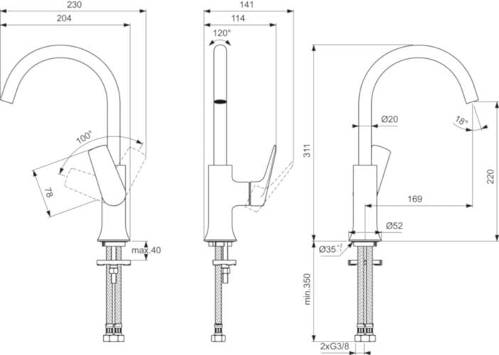 Высокий смеситель для раковины Ideal Standard La Dolce Vita ARCH-00040826 - Вид №7