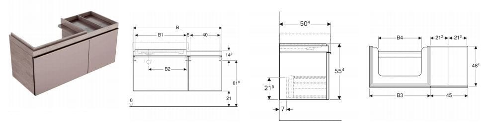 Подвесной умывальник с ящиками Geberit Citterio ARCH-00036092 - Вид №8