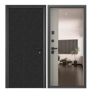 91401697 Входная дверь Torex Comfort X 210x100см левый цвет крема/черный шелк с зеркалом STLM-1518692