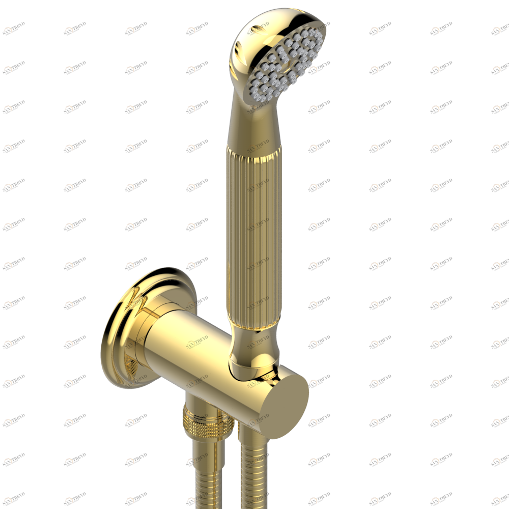 A1U-54 Душ ручной стильный встраиваемый в стену, шланг и патрубок для душа с крючком Thg-paris Cheverny с красной яшмой Золото A1U 54 CAT.F