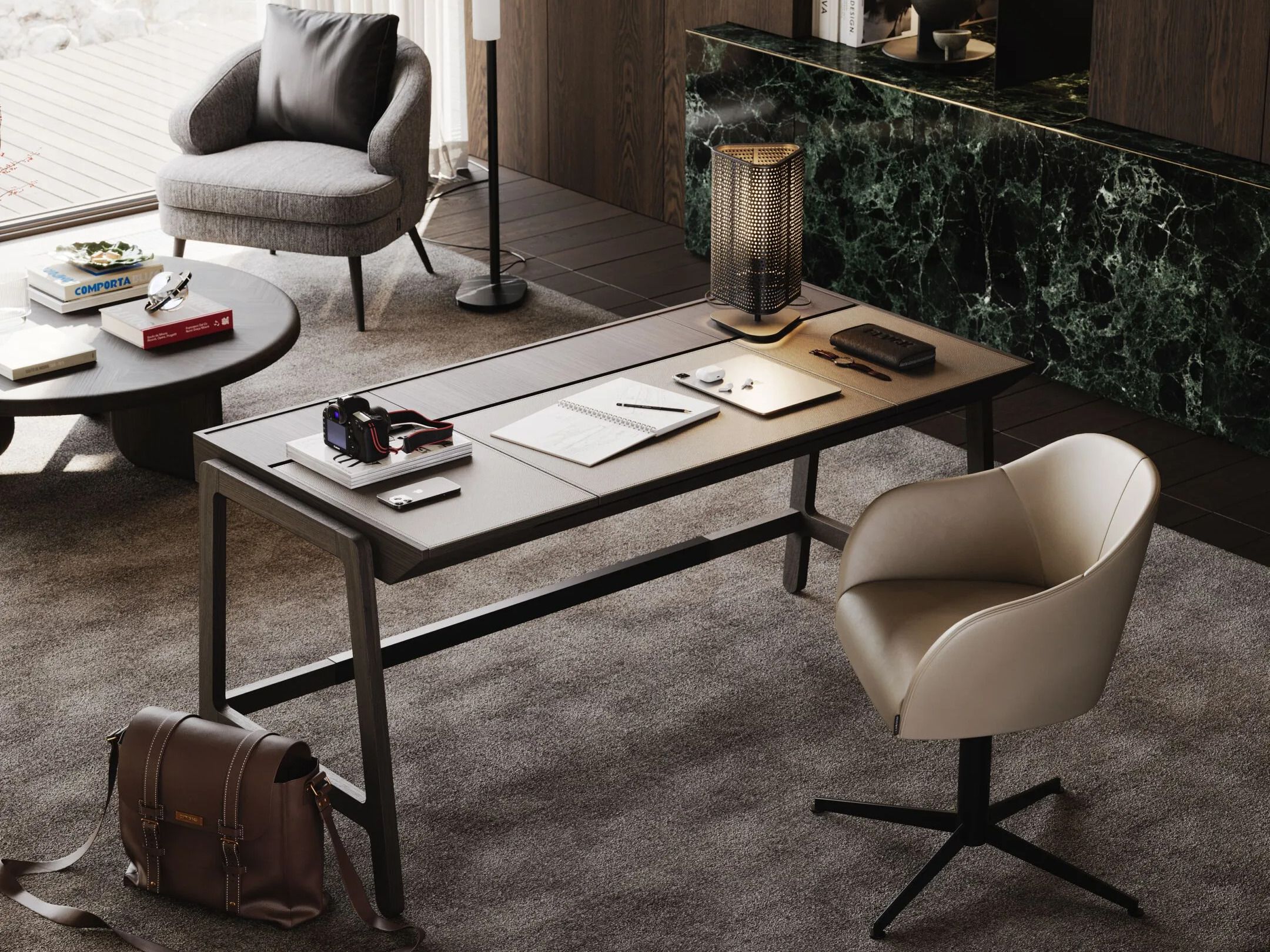 Деревянный стол с откидным верхом Laskasas холст ARCH-00030532 - Вид №3