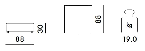 Ткань съемный квадратный садовый пуфик Kartell Plastics ARCH-00094094 - Вид №11