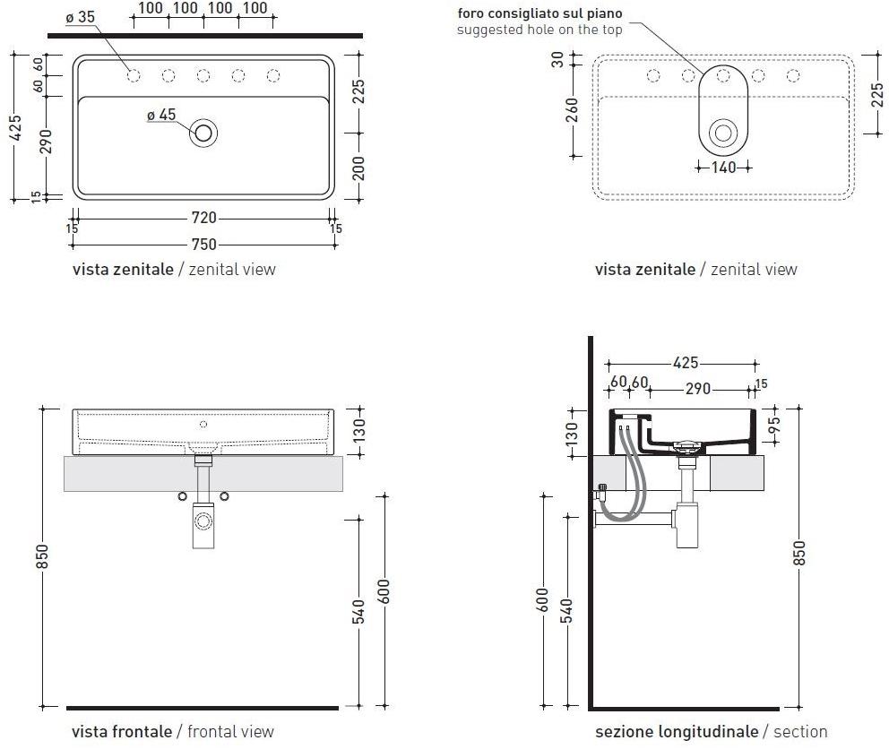 Ceramica Flaminia Monowash miniwash fly  Mw75pr  - Вид №1