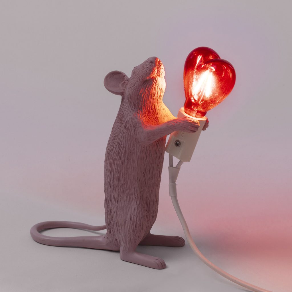 Настольная лампа 14,5х6 серая Mouse Lamp Love Edition 14884SV SELETTI ЖИВОТНЫЕ, МЫШЬ 00-3882461 Розовый  - Вид №1