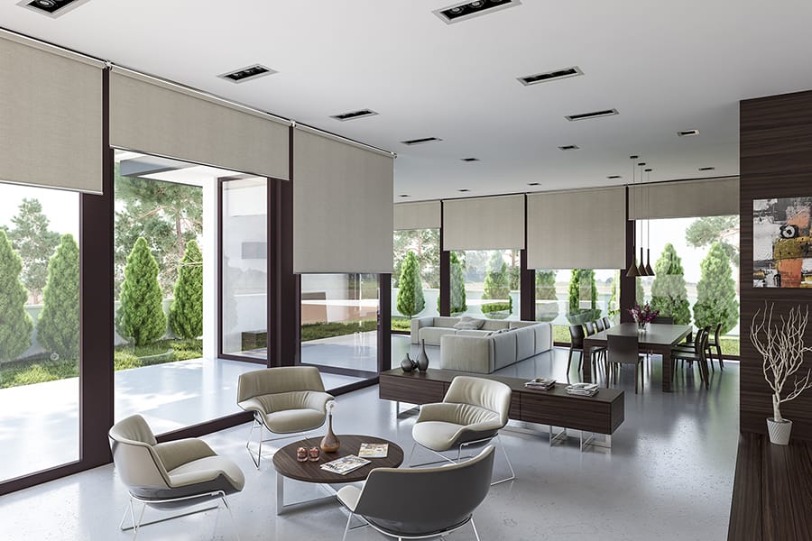 Роликовые шторы с приводом от двигателя Mv Line свободные рулонные шторы ARCH-00016024 - Вид №1