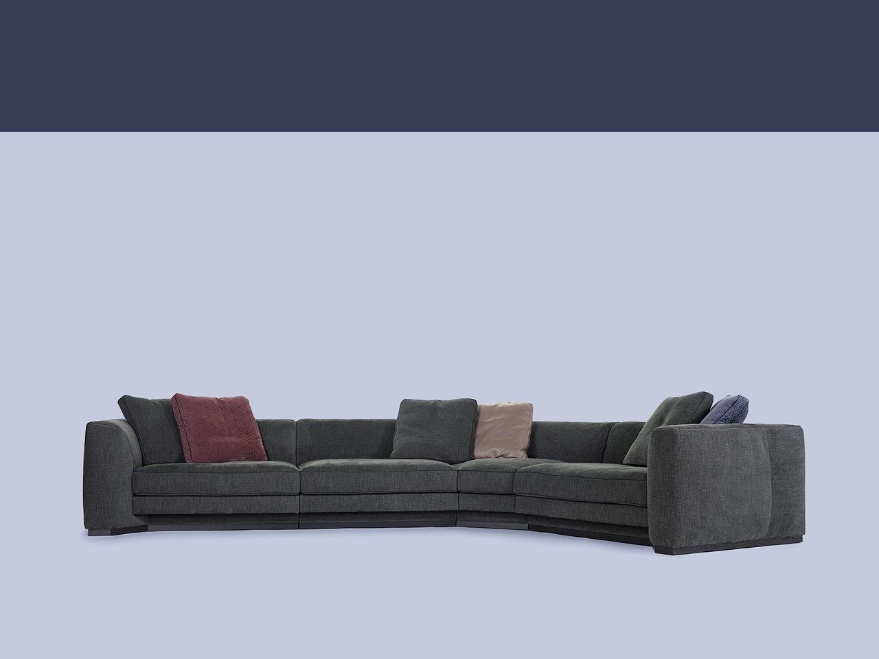 Изогнутый диван из ткани Borzalino Franklin ARCH-00033176 - Вид №6