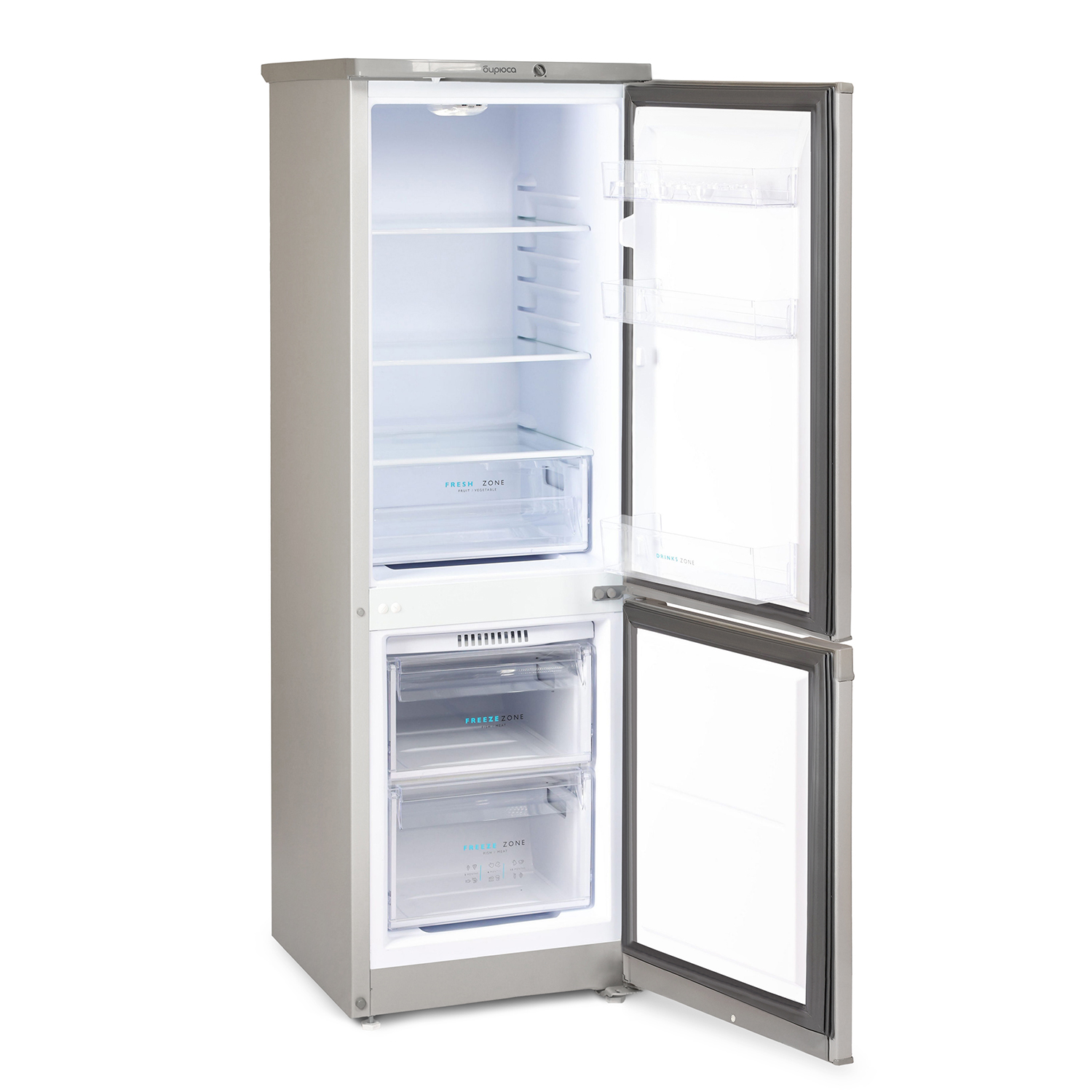 9283699 Холодильник с морозильником   БИРЮСА M418 серебристый STDN-0096041 - Вид №2