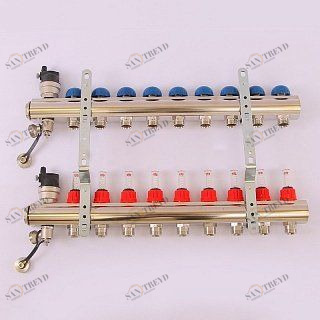 Коллектор 1'х3/4" ЕК 9 выходов EMMETI TOPWAY с расходомерами и вентилями 1298224