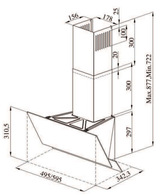 9973956 Вытяжка наклонная Darina SLIDE G602W белый/белый STDN-0115982 - Вид №6