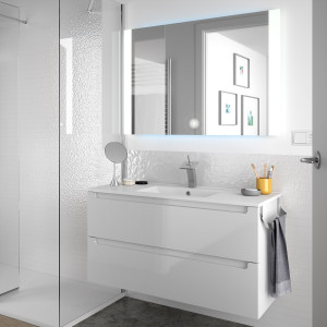 26681 SALGAR Мебель под умывальник MONTERREY 1000 2 металлических ящика GLOSS WHITE 997 x 540 x 450 мм Глянцевый белый