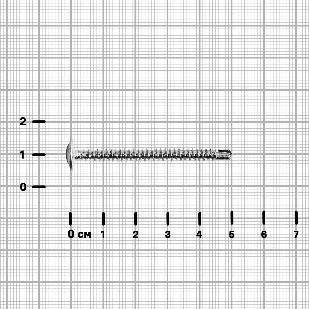 88784416 Саморезы по металлу Standers полусферические со сверлом оцинкованные 4.2x50 на вес STLM-1004877  - Вид №2