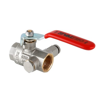 VT.245.N.06 Кран шаровой муфтовый с дренажем и воздухоотводчиком Valtec 1" 