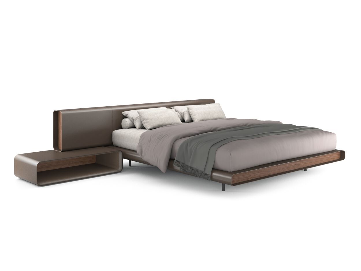 Кожаная двуспальная кровать со встроенными тумбочками i 4 Mariani ARCH-00083569