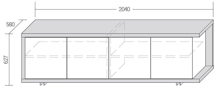 Dall'Agnese Буфет из лакированного дуба с распашными дверцами Frame sun-id-1493019 - Вид №1