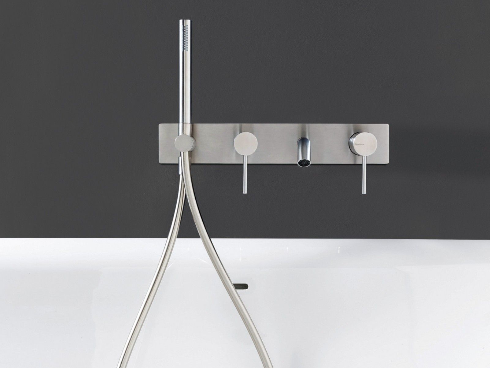 Набор настенных ванн из нержавеющей стали с пластиной Rubinetterie Treemme 40 мм ARCH-00074117 - Вид №1