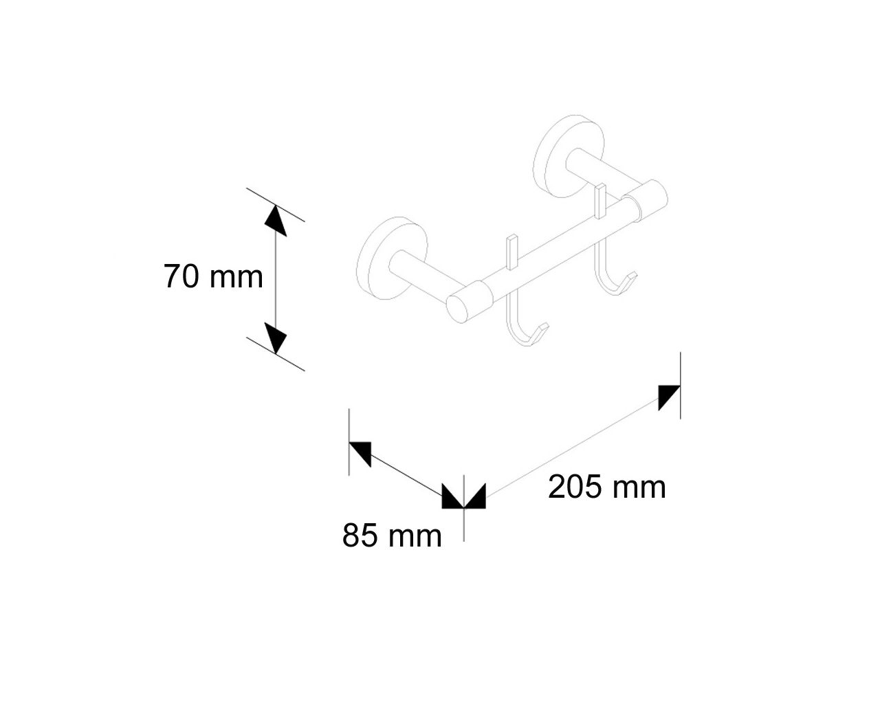 MHW14 Штанга L130 мм с двумя крюками Merida  - Вид №2