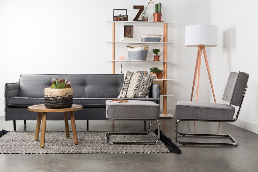 Пуф для ног Lounge Ridge Rib желтая Zuiver 3300006 - Вид №2