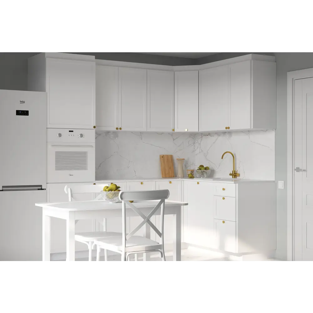 Фасад кухонный DELINIA ID Ньюпорт 39.7×25.3 см матовый белый с филенкой 82010380 STLM-0017274 - Вид №4