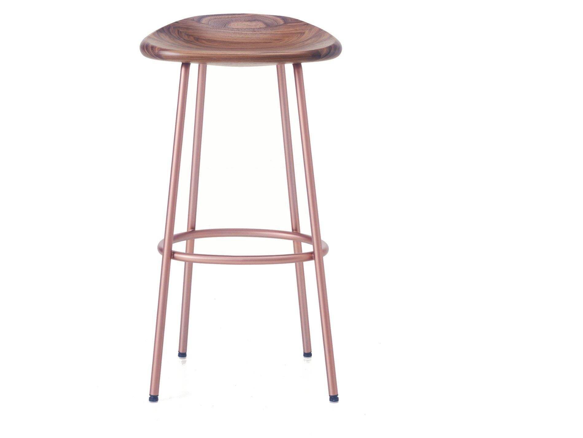 Высокий барный стул из стали и дерева BassamFellows ARCH-00031026 - Вид №7